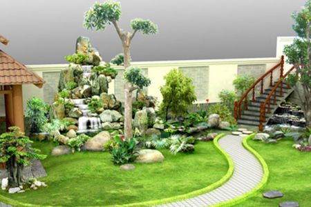 Thi công sân vườn 01