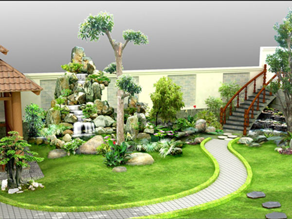 Thi công sân vườn 01